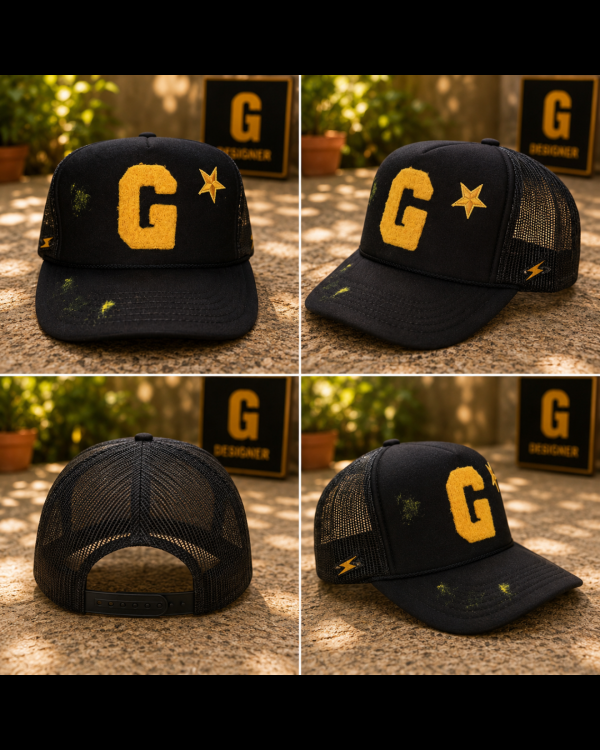 LGD Signature Trucker Hat Black And Yellow