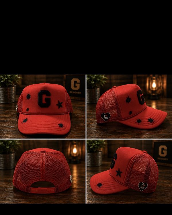 LGD Emerald Trucker Hat Red and Black