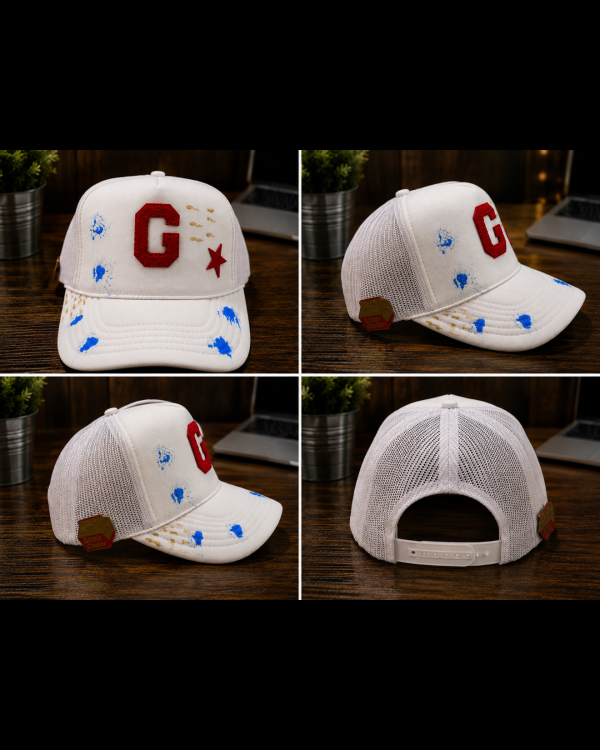 LGD Emerald Trucker Hat White and Red