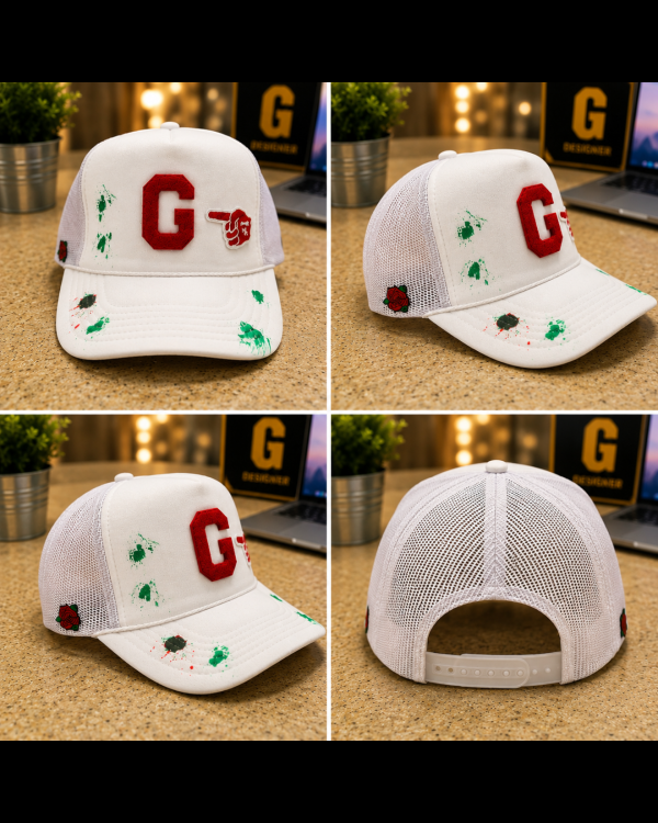 LGD Emerald Trucker Hat White and Red
