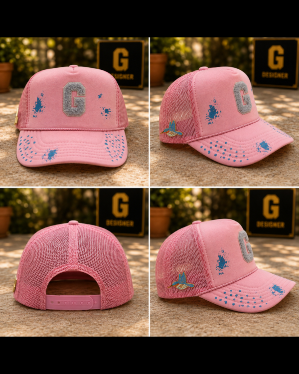 LGD Signature Trucker Hat Pink and Gray