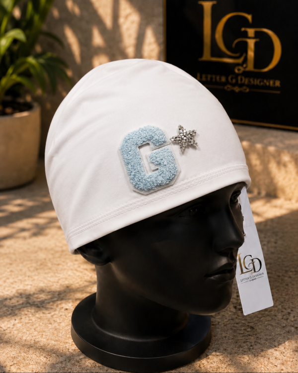 LGD stretch skull cap White and Light Blue