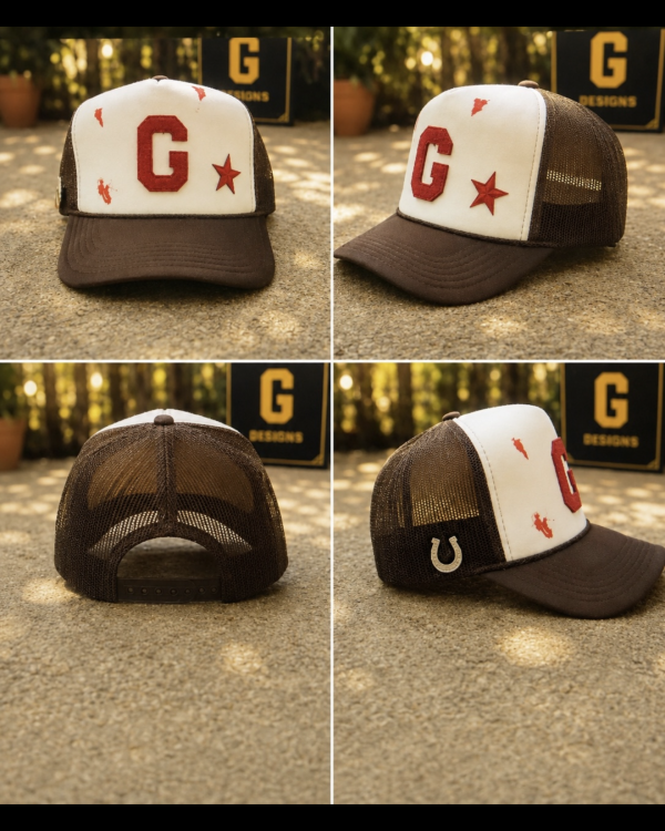 LGD Emerald Trucker Hat Brown and Red